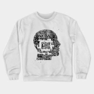 Circuit Man head with chip Crewneck Sweatshirt